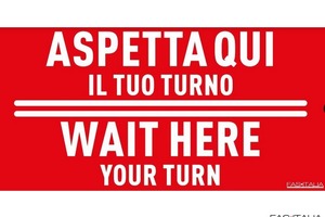 Adesivo Aspetta qui il tuo turno